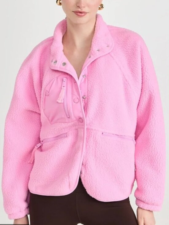 FP Movement by Free People Jackets & Blazers - Free People Movement Hit the Slopes Fleece Jacket Pink MEDIUM